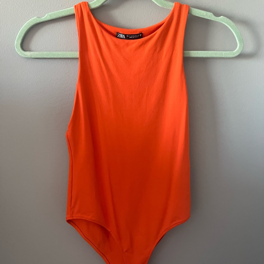 Zara Seamless Halter Bodysuit - Women’s Small - Orange